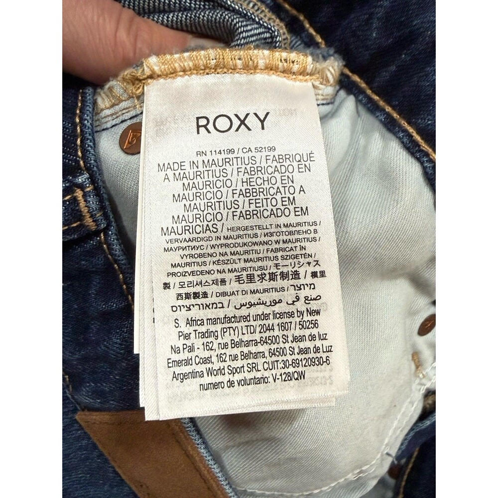 Roxy Women’s Jean Skirt Small Bottom Fly Y2K Frayed Hem - Picture 3 of 5